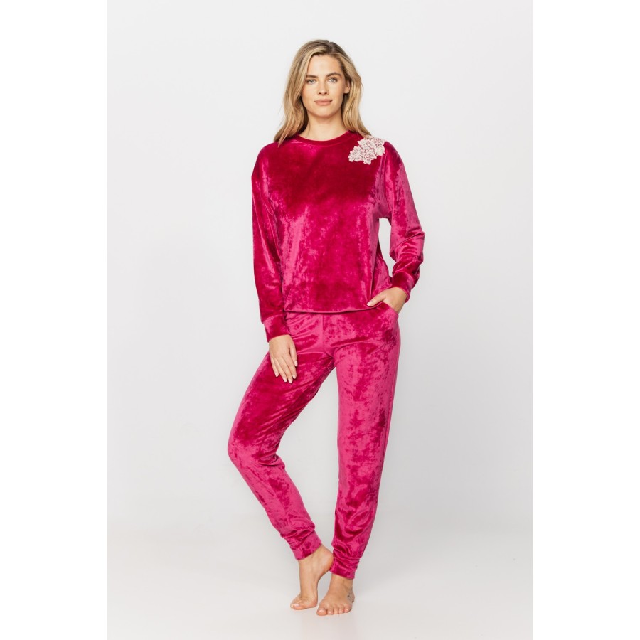 Pijama negro corte amplio poliéster elastano